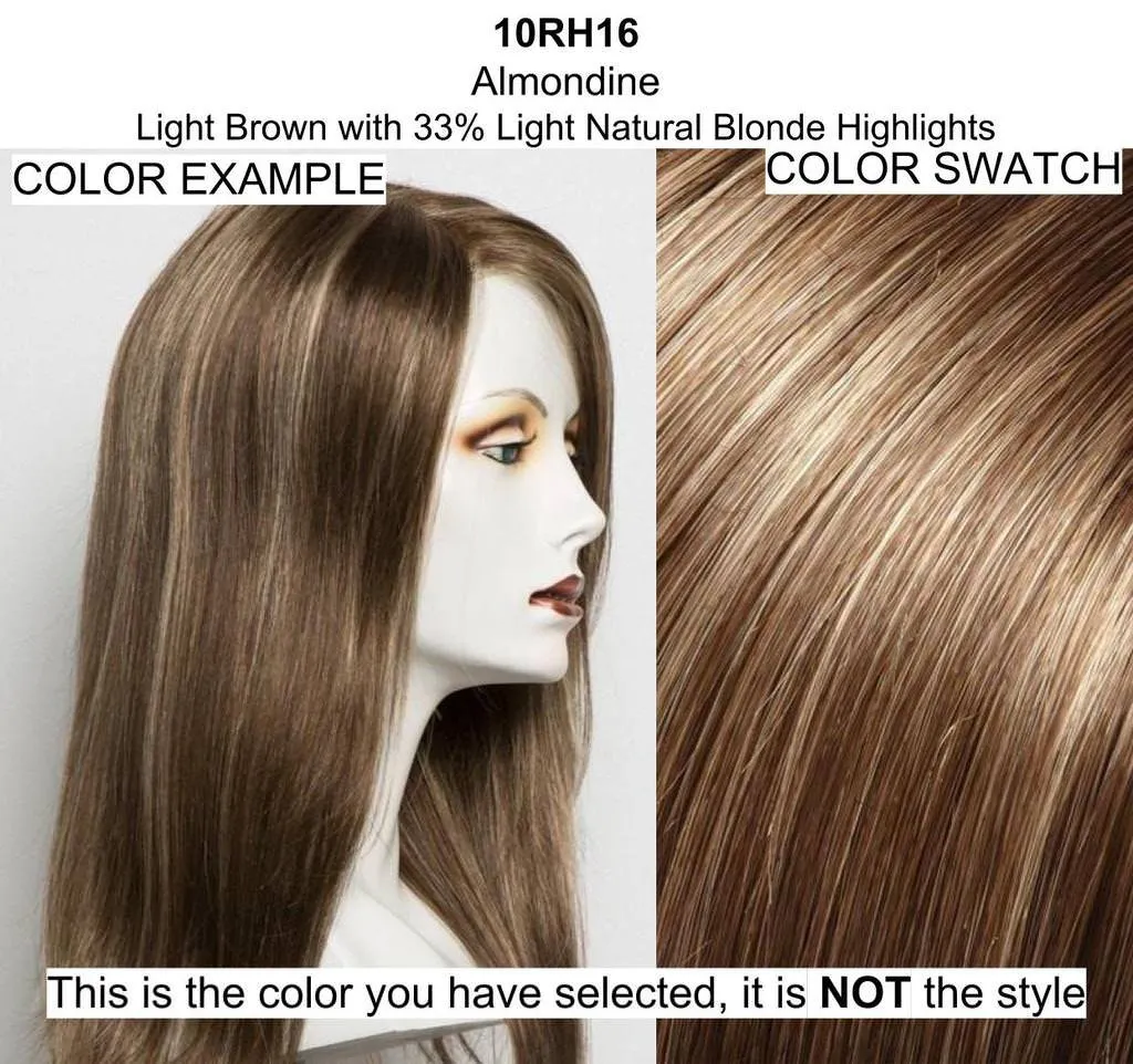 Bundle - 5 items: Peaches Wig by Jon Renau, Christy's Wigs Q & A Booklet, 2oz Travel Size Wig Shampoo, Wig Cap & Wide Tooth Comb - Color: 10RH16