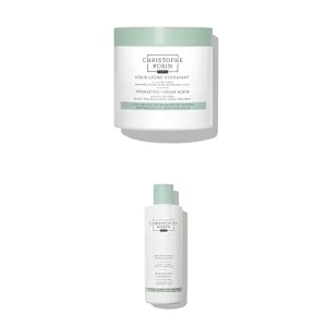 Bundle of Christophe Robin Hydrating Cream Scrub Pre-Wash Hair Treatment - 8.4 fl. oz   Christophe Robin Hydrating Shampoo With Aloe Vera - Lightweight Ultra-Hydrating - for Dry, Dull Hair 8.4 fl. oz
