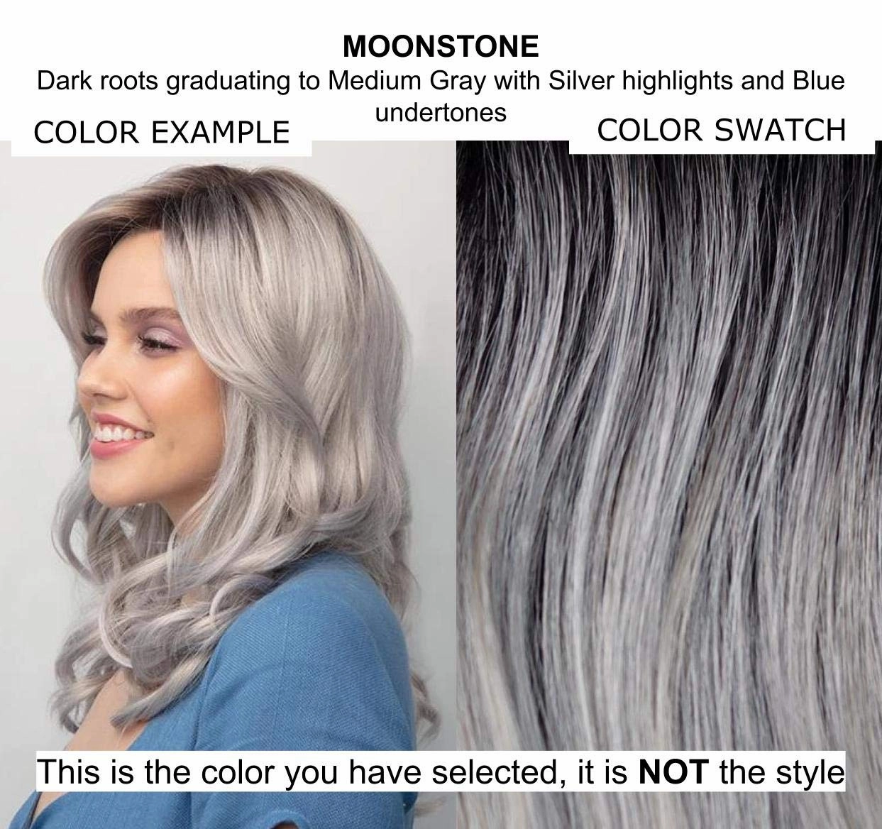 Bundle - 5 items: Ensley Wig by Rene Paris, Christy's Wigs Q & A Booklet, 2oz Travel Size Wig Shampoo, Wig Cap & Wide Tooth Comb - Color: Moonstone