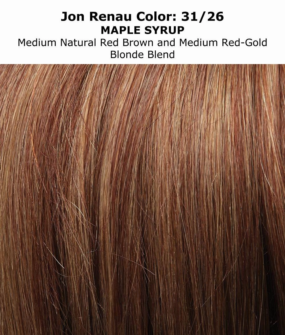 Bundle - 7 Items: 12" Top Smart Remy Human Hair by Jon Renau, Christy's Wigs Q & A Booklet, BeautiMark Hydra Shampoo Conditioner Mask Protect Leave-In Spray Shine Serum- Color: 31/26