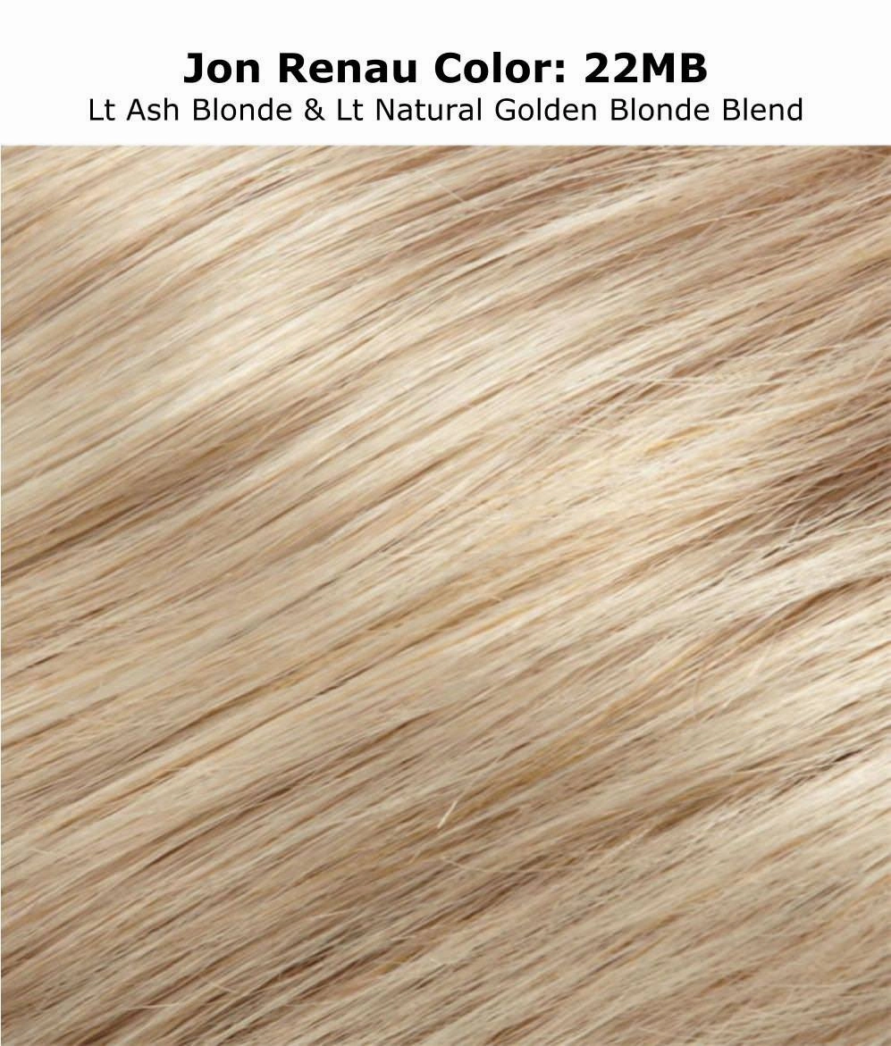 Bundle - 7 Items: 8" XL easiPart Remy Human Hair Topper by Jon Renau, Christy's Wigs Q & A Booklet, BeautiMark Hydra Shampoo Conditioner Mask Protect Leave-In Spray Shine Serum - Color: 22MB
