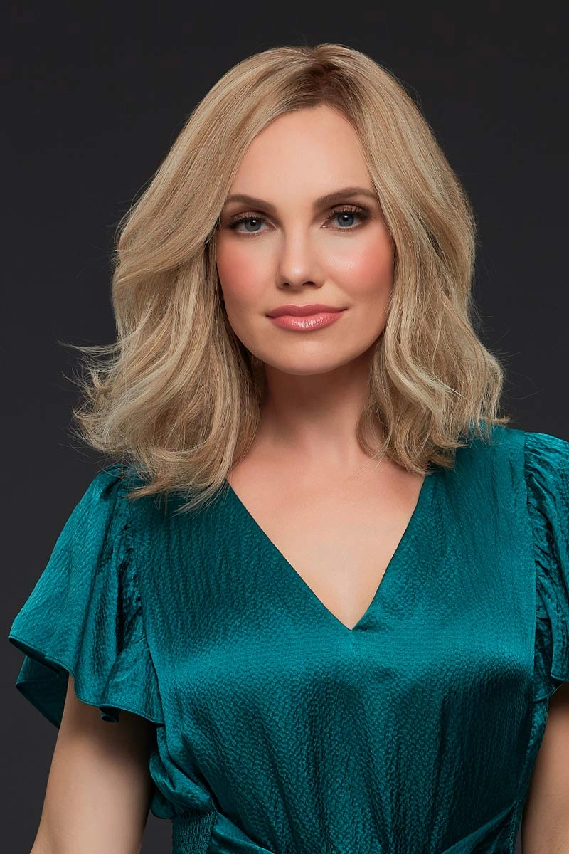 Bundle - 7 Items: Carrie Exclusive Remy Human Hair by Jon Renau, Christy's Wigs Q & A Booklet, BeautiMark Hydra Shampoo Conditioner Mask Protect Leave-In Spray Shine Serum - Color: 12FS12