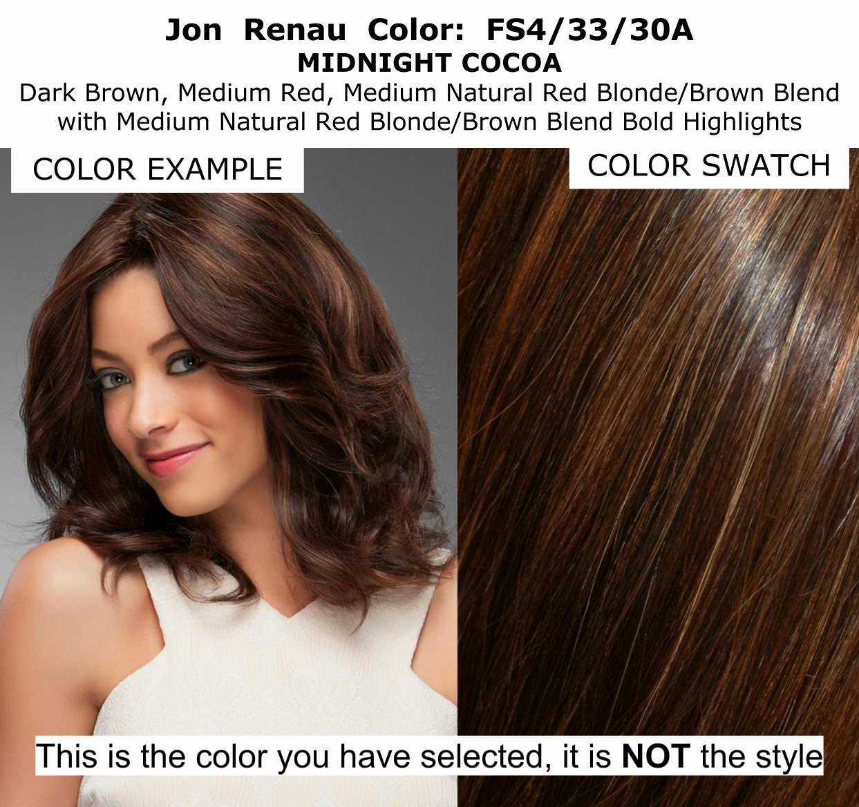Bundle - 7 Items: Carrie Petite Remy Human Hair by Jon Renau, Christy's Wigs Q & A Booklet, BeautiMark Hydra Shampoo Conditioner Mask Protect Leave-In Spray Shine Serum - Color: FS4/33/30A