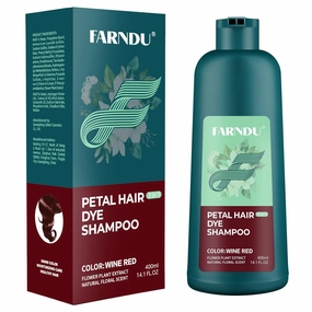 Burgundy Hair Dye Shampoo for Women Men Gray Hair Coverage in 15 Minutes, Natural Hair Color Shampoo
