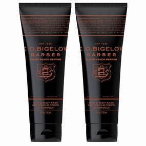 C.O. Bigelow Hair and Body Wash for Men, Elixir Black Pepper, No. 1609, 8 fl oz, Mens Body Wash & Shampoo, Bourbon & Sandalwood Moisturizing Mens Shampoo & Body Cleanser, Pack of 2