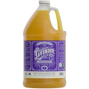 Carolina Castile Soap Lavender Scent – Certified Organic Base, High Olive Oil Content, Non-Drying, Made with Organic Oils, Concentrated Natural Body Wash for Men and Women (Lavender, 1 Gallon)