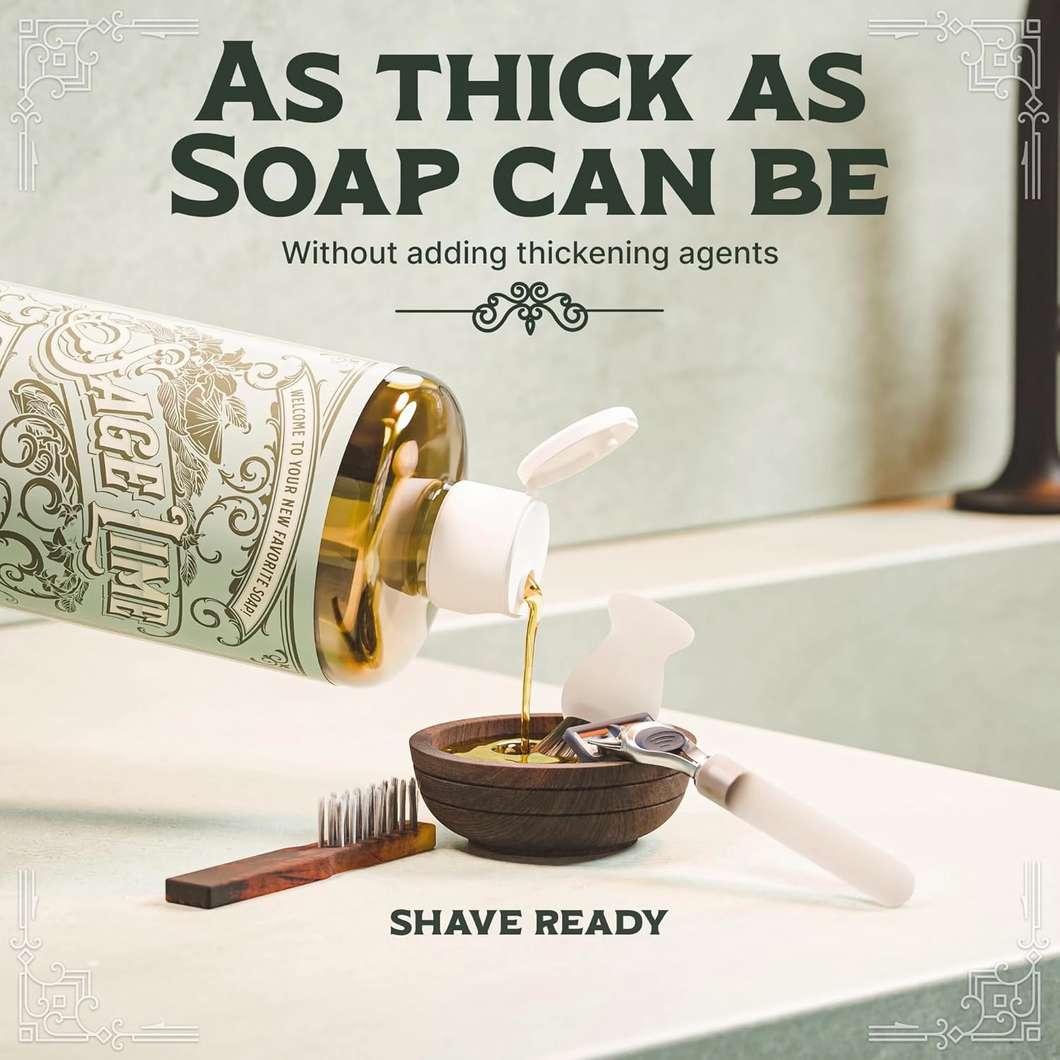 Carolina Castile Soap Sage Lime Scent – Certified Organic Base, High Olive Oil Content, Non-Drying, Made with Organic Oils, Concentrated Natural Body Wash for Men and Women (Sage Lime, 32 Ounces)