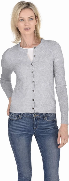 Cashmeren Crewneck Cardigan Sweater 100% Cashmere Button Front Long Sleeve Pullover for Women