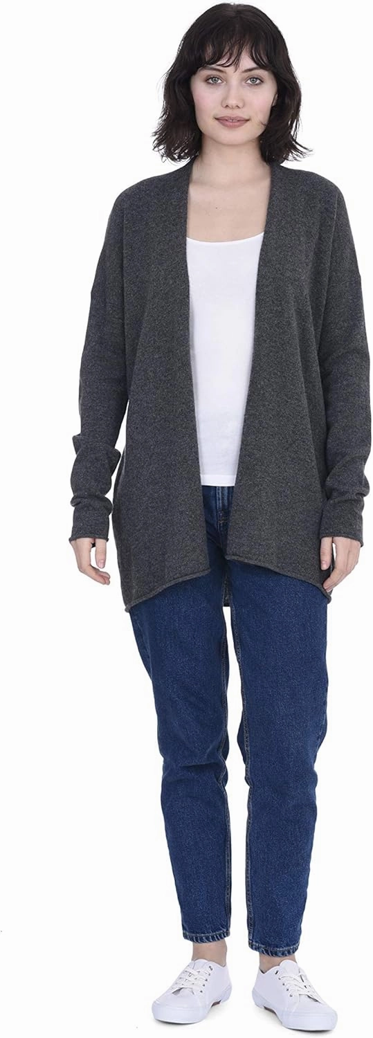 Cashmeren Lightweight Open Front Cardigan 100% Pure Cashmere Long Sleeve Sweater for Women