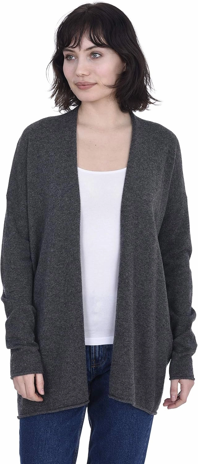 Cashmeren Lightweight Open Front Cardigan 100% Pure Cashmere Long Sleeve Sweater for Women