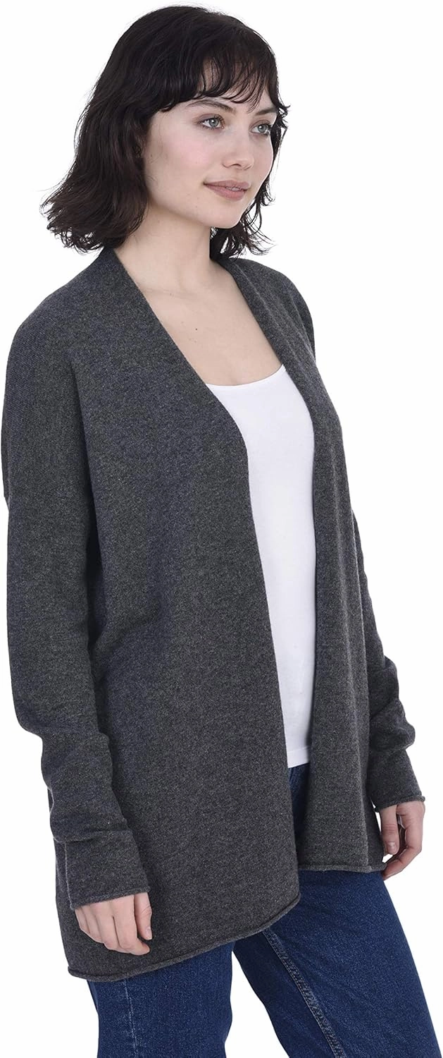 Cashmeren Lightweight Open Front Cardigan 100% Pure Cashmere Long Sleeve Sweater for Women