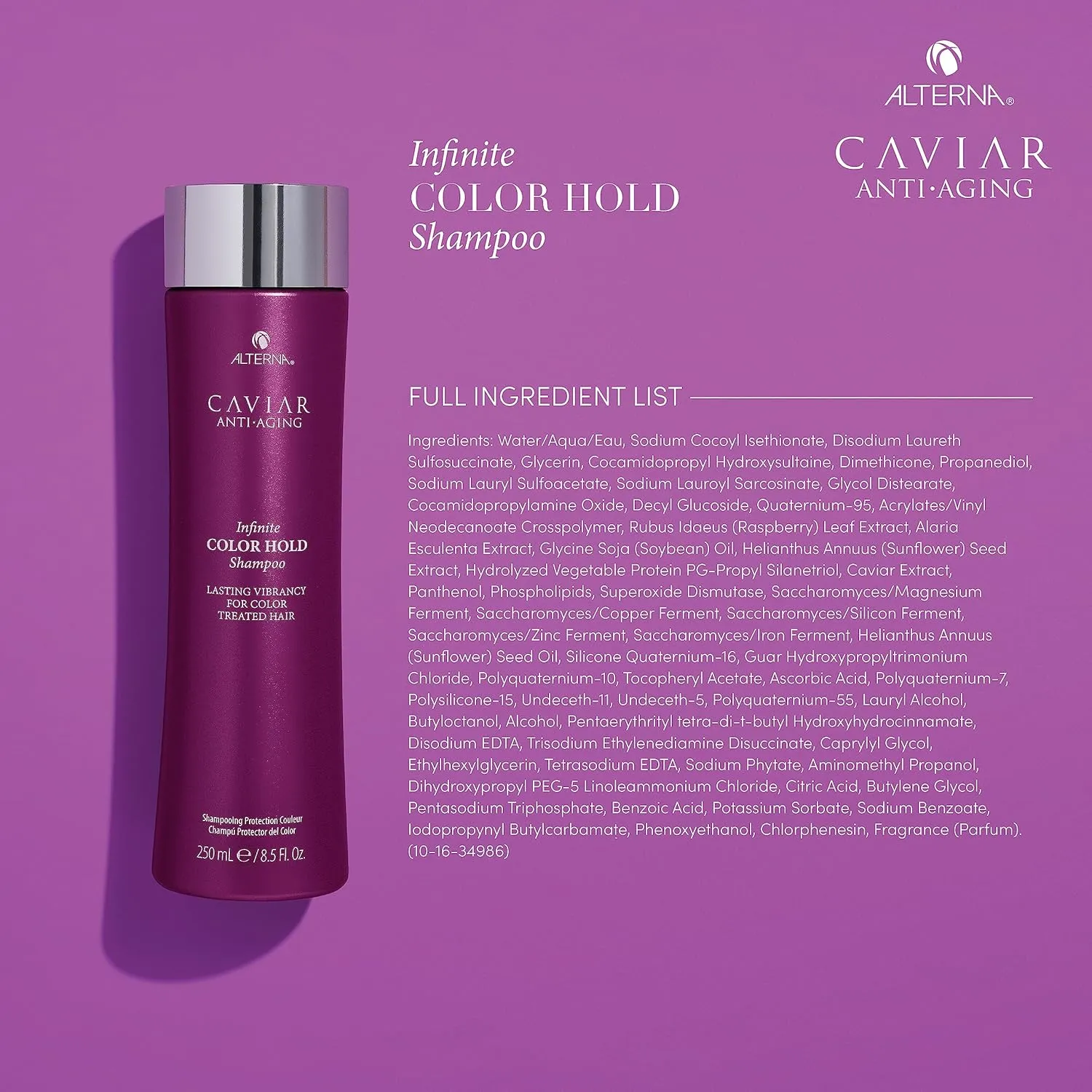 CAVIAR Anti-Aging Infinite Color Hold Shampoo | For Color Treated Hair | Minimizes Color Fade | Sulfate Free