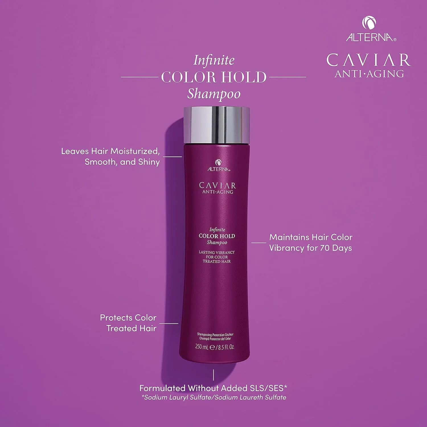 CAVIAR Anti-Aging Infinite Color Hold Shampoo | For Color Treated Hair | Minimizes Color Fade | Sulfate Free