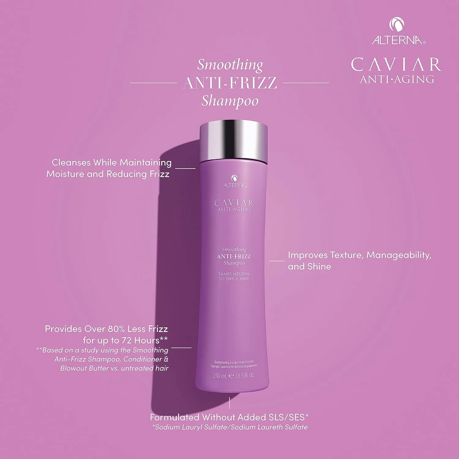 CAVIAR Anti-Aging Smoothing Anti-Frizz Shampoo| For Medium, Thick Hair | Smooths Hair, Tames Frizz | Sulfate Free