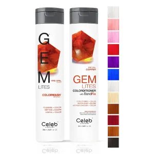 Celeb Luxury Intense Color Depositing Colorwash Shampoo   BondFix Rebuilder, Vegan Hair Dye, Sustainably Sourced Plant Based, Semi Permanent Hair Color, Viral and Gem Lites Duos