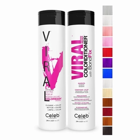 Celeb Luxury Intense Color Depositing Colorwash Shampoo   BondFix Rebuilder, Vegan Hair Dye, Sustainably Sourced Plant Based, Semi Permanent Hair Color, Viral and Gem Lites Duos
