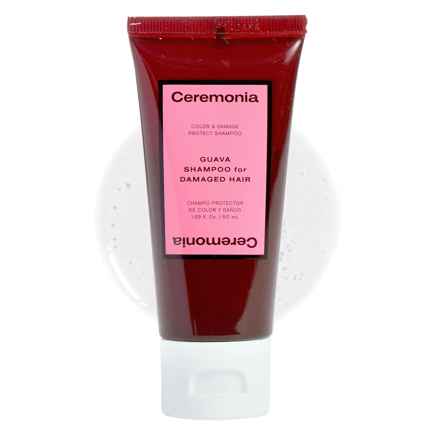 Ceremonia Guava Protect & Repair Shampoo with Aloe Vera for Damaged and Color Treated Hair, 1.69 Fl. Oz. | 50 Ml.
