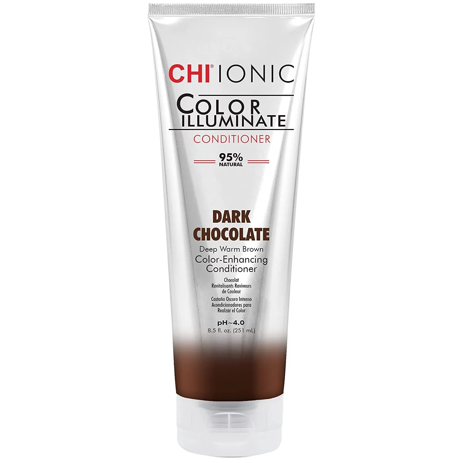 CHI Color Illuminate Conditioner, Helps Maintain Fresh Color In Natural & Color-Treated Hair, Sulfate, Paraben, & Cruelty-Free, Dark Chocolate, 8.5 Oz
