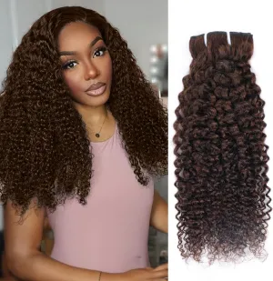 Chocolate Brown Kinky Curly Clip Ins 16 Inch 110g 8pcs 3C 4A Curly Clip In Hair Extensions Real Human Hair Full Head for Women 100% Brazilian Remy Human Hair Extensions Natural Color with 20 Clips #4