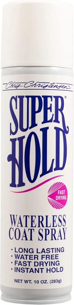 Chris Christensen Super Hold Waterless Dog Coat Spray, Groom Like a Professional, Strong Hold, Made in USA, 10 oz Aerosol