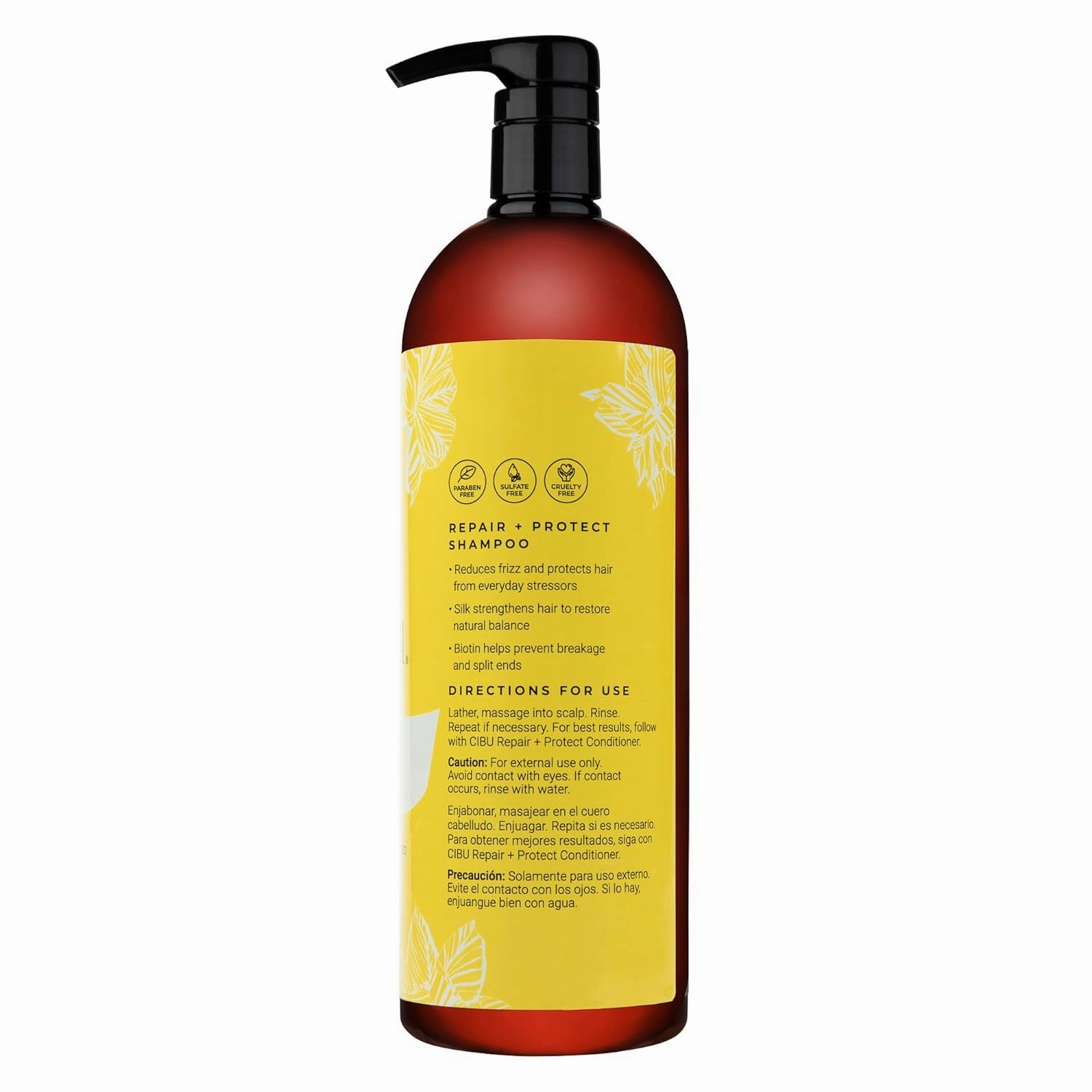 CIBU Repair   Protect Shampoo 30086 Restores Damaged Hair Protects From Breakage | Safe for Color-Treated Hair | Smooths & Strengthens | Sulfate-Free | Gentle for Daily Use | Refreshing Scent 1 Liter