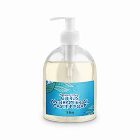 Citrus Antibacterial Pure Castile Soap Liquid for Face, Hand & Body Wash-Vegan, Non-GMO, Made in USA, All Skin Types, Dry & Sensitive Skin 16 oz