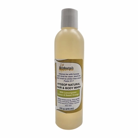 Cleanse Me With Hyssop Natural Hair and Body Wash, Organic Hyssop Infused Shampoo and Body Wash for Nourishing and Refreshing Hair & Body Cleansing (Lemongrass Lemon & Sweet Orange)