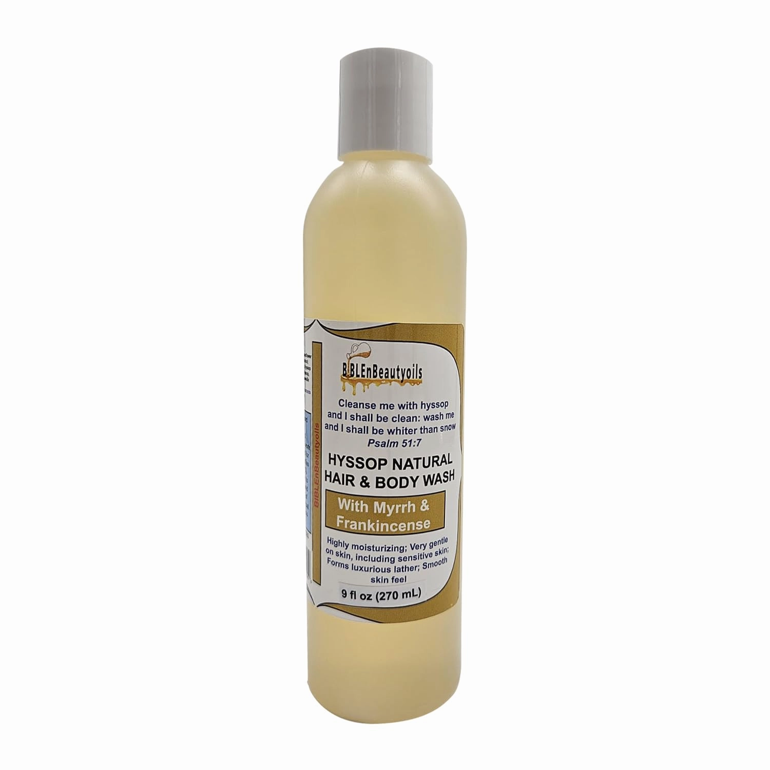 Cleanse Me With Hyssop Natural Hair and Body Wash, Organic Hyssop Infused Shampoo and Body Wash for Nourishing and Refreshing Hair & Body Cleansing (Myrrh and Frankincense)