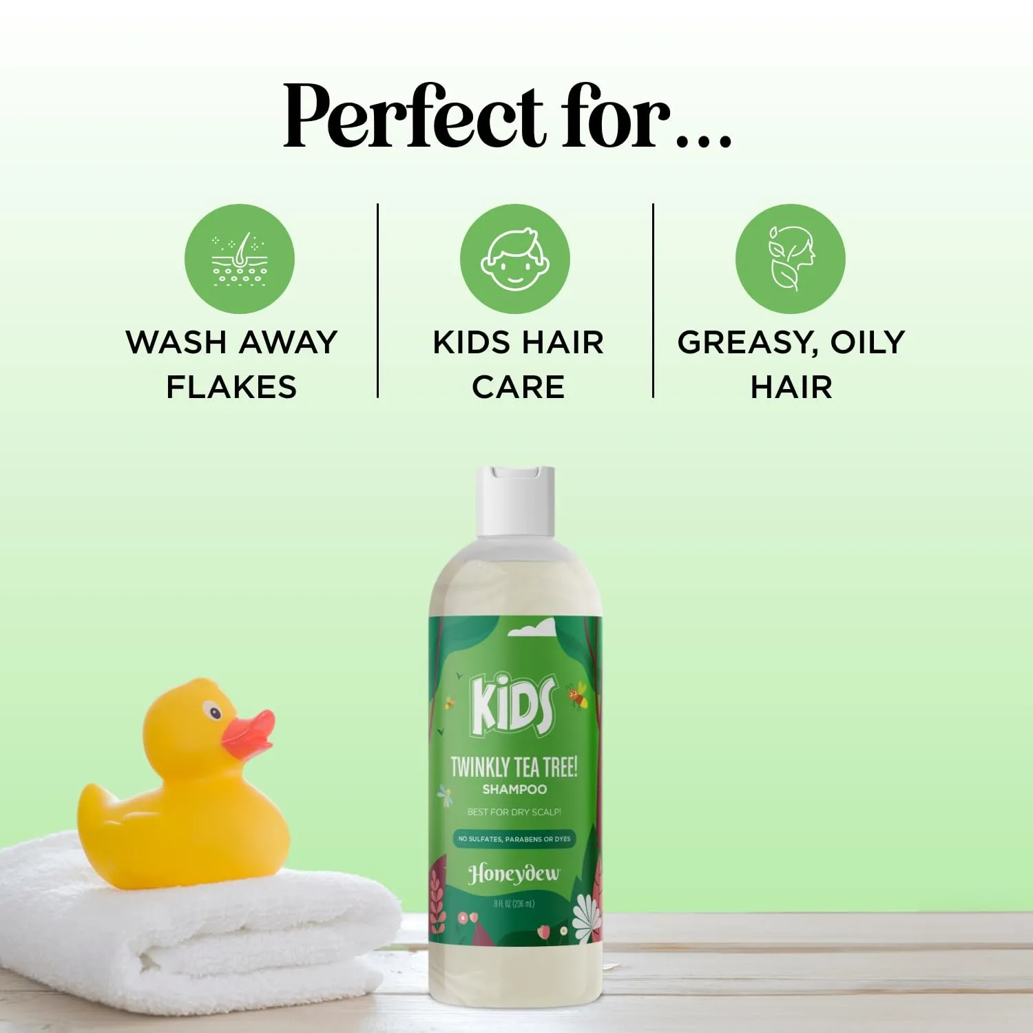 Cleansing Kids Shampoo for Dry Scalp - Dry Flaky Scalp Care Shampoo for Kids and Hair Build Up Remover with Tea Tree Oil and Rosemary Essential Oils for Hair Care - Kids Scalp Cleanser for Build Up