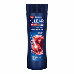 Clear Men 2-in-1 Anti-Dandruff Shampoo – Fast Style Control with Taurine, Amino Acids & B3 – Easy-to-Style Hair, 350ml / 11.8 fl oz