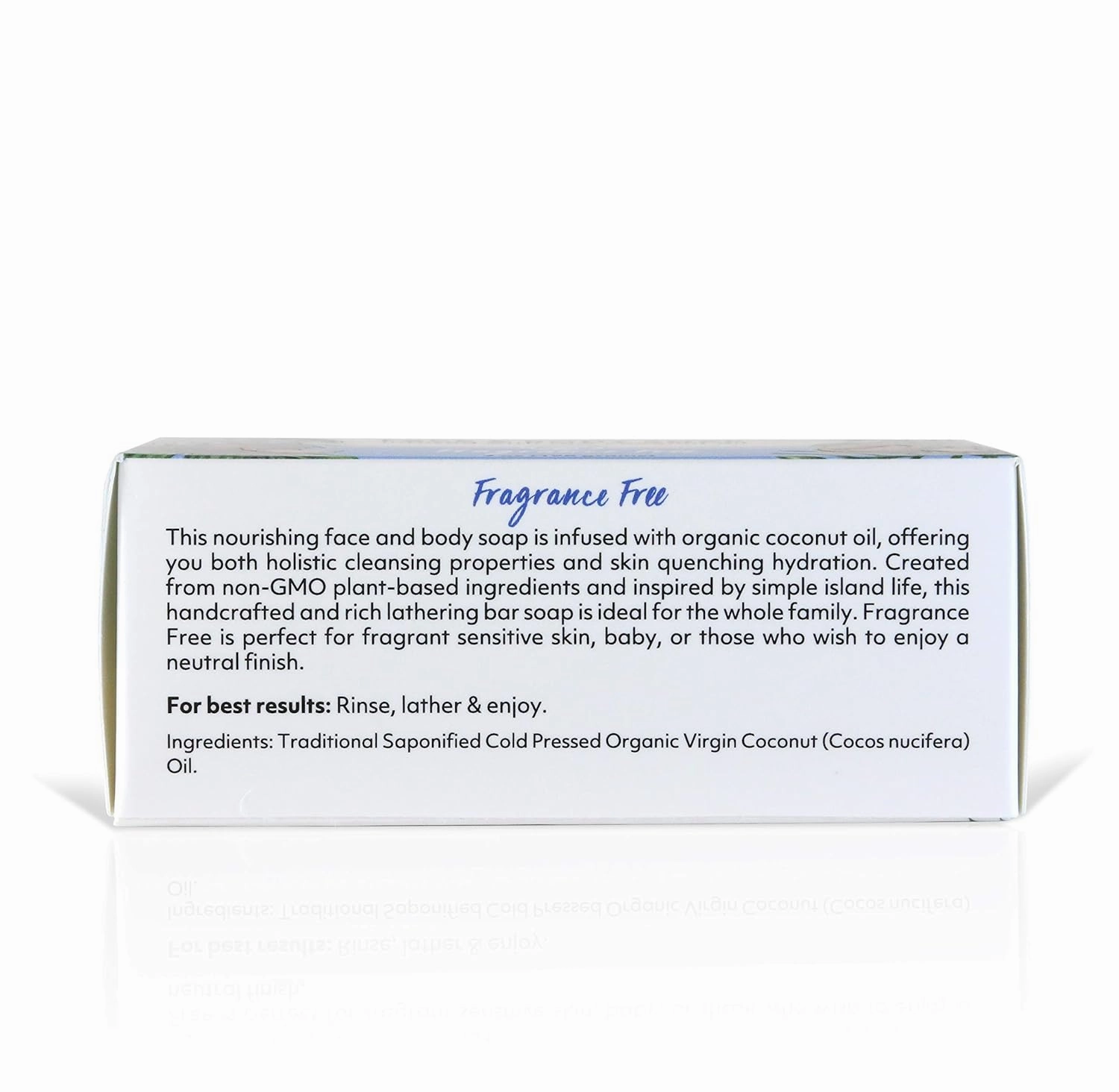 Coco Fiji Soap Bar for Face and Body Infused With Organic Coconut Oil, Fragrance Free, Essential Oil, Natural Soap for Moisturizing & Pore Purifying Skin, 7 oz,Pack of 2