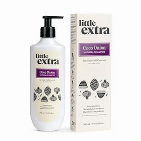Coco Onion Natural Shampoo for Hair Fall Control & Growth, No Parabens, SLS, Silicone & Sulfate Free, 100% Vegan with Coconut Milk, Onion Oil for Women & Men, 300ml