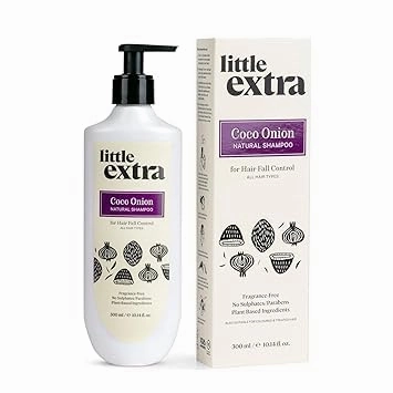 Coco Onion Natural Shampoo for Hair Fall Control & Growth, No Parabens, SLS, Silicone & Sulfate Free, 100% Vegan with Coconut Milk, Onion Oil for Women & Men, 300ml