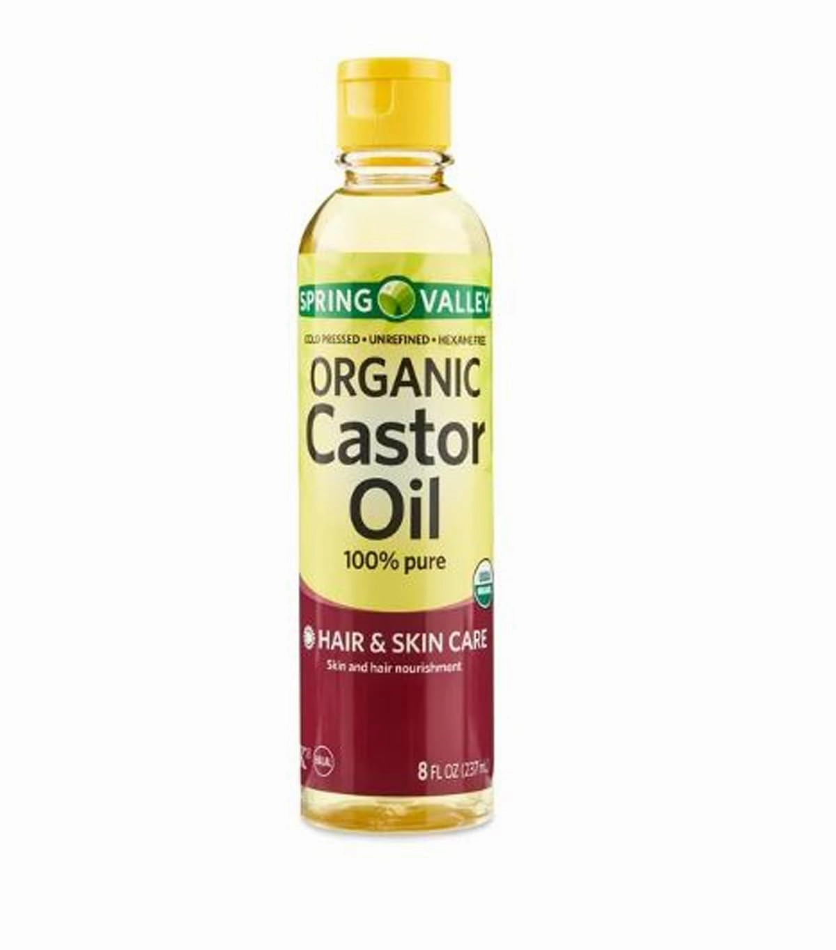 Cold-Pressed Castor Oil - Unrefined & Hexane-Free, Organic - For Hair and Skin - 8 fl oz