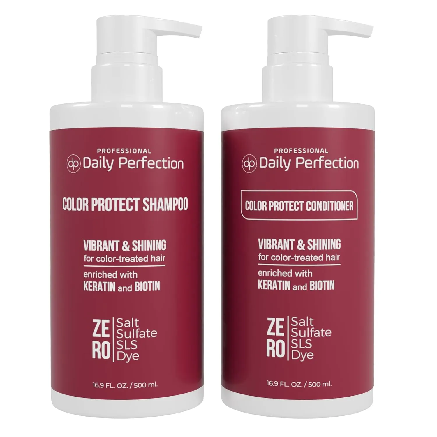 Color Protect Shampoo and Conditioner to Maintain and Enhance Your Color-Treated Hair with Biotin and Keratin. Salon-Grade Formula, Salt-Free, Sulfate-Free, and Paraben-Free.