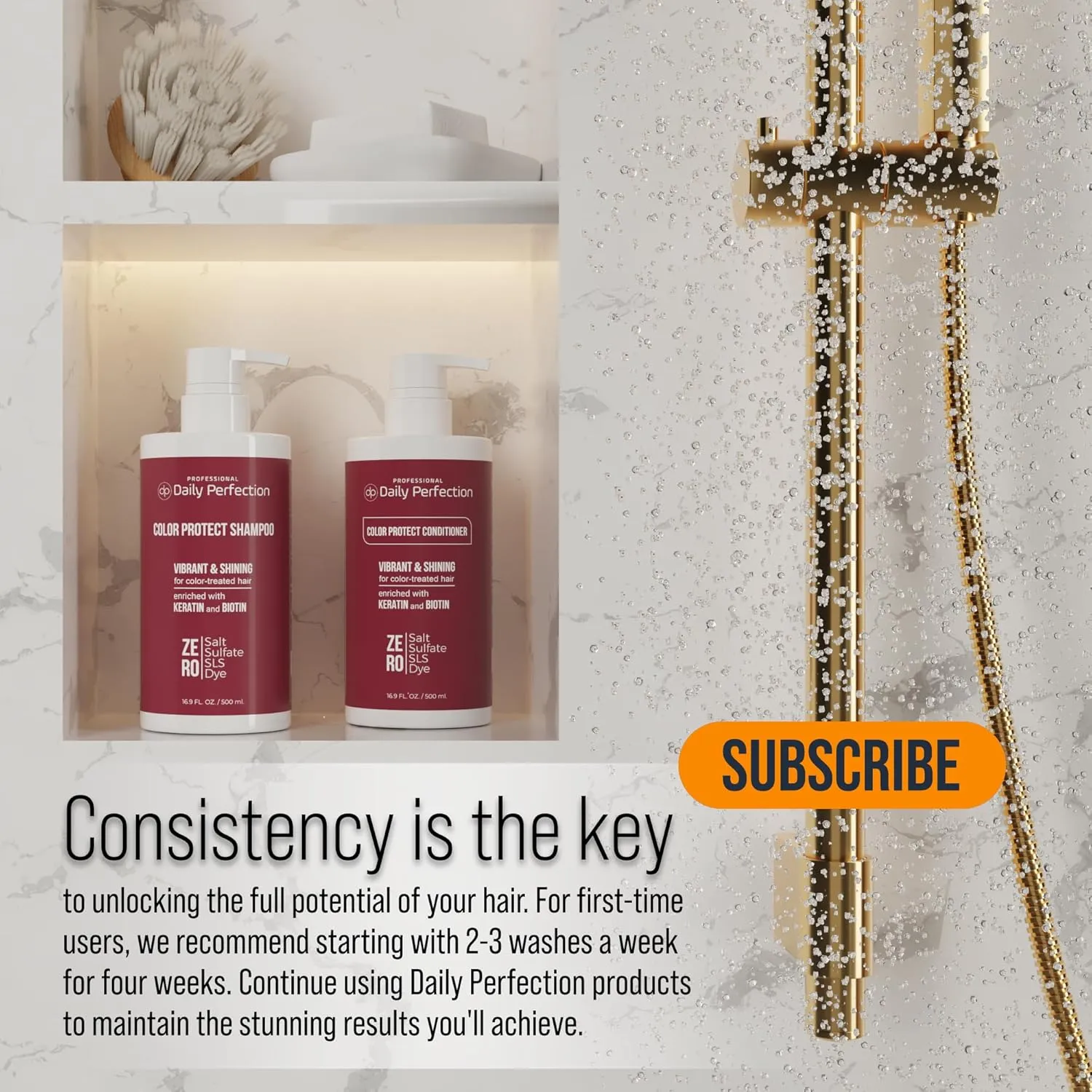 Color Protect Shampoo and Conditioner to Maintain and Enhance Your Color-Treated Hair with Biotin and Keratin. Salon-Grade Formula, Salt-Free, Sulfate-Free, and Paraben-Free.