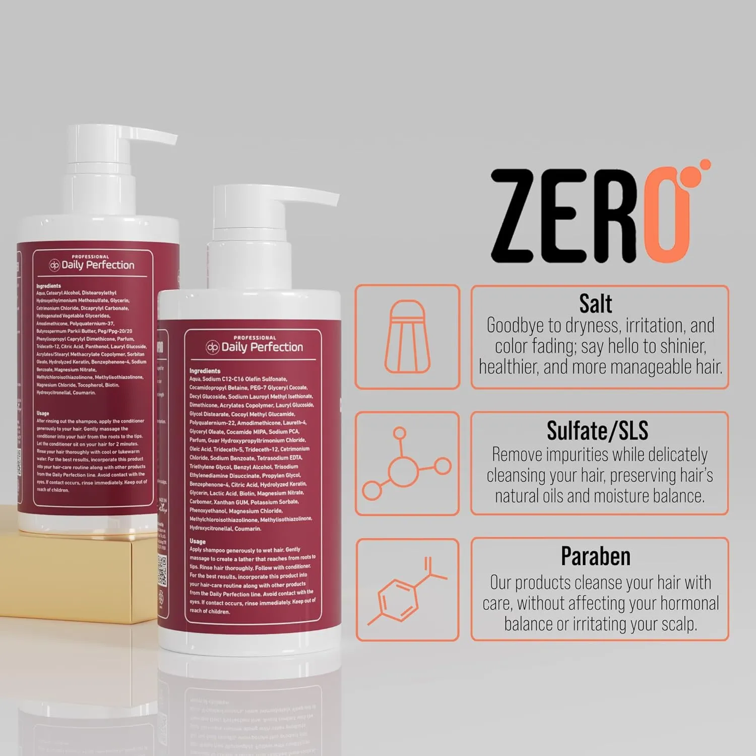Color Protect Shampoo and Conditioner to Maintain and Enhance Your Color-Treated Hair with Biotin and Keratin. Salon-Grade Formula, Salt-Free, Sulfate-Free, and Paraben-Free.