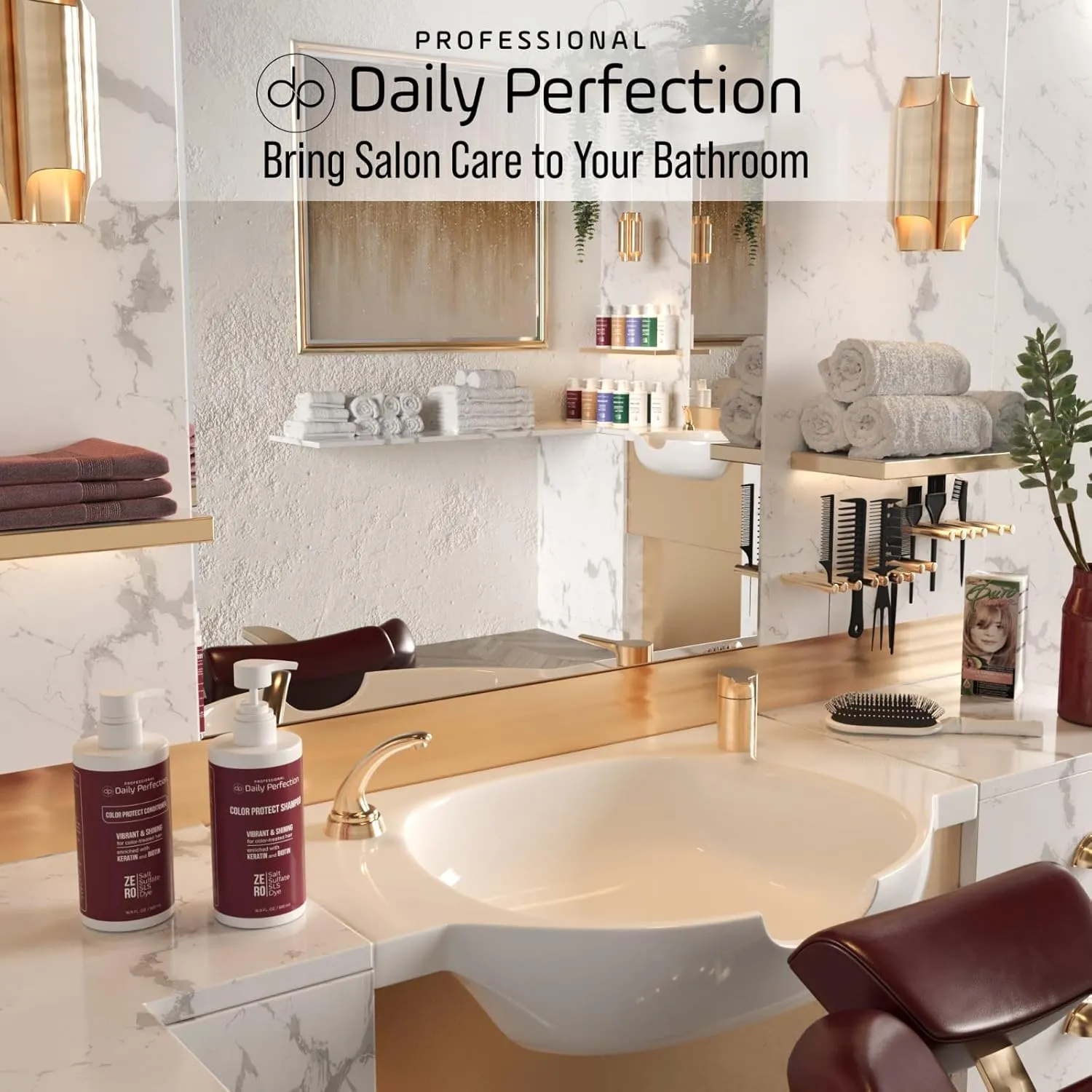 Color Protect Shampoo and Conditioner to Maintain and Enhance Your Color-Treated Hair with Biotin and Keratin. Salon-Grade Formula, Salt-Free, Sulfate-Free, and Paraben-Free.