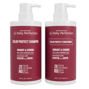 Color Protect Shampoo and Conditioner to Maintain and Enhance Your Color-Treated Hair with Biotin and Keratin. Salon-Grade Formula, Salt-Free, Sulfate-Free, and Paraben-Free.