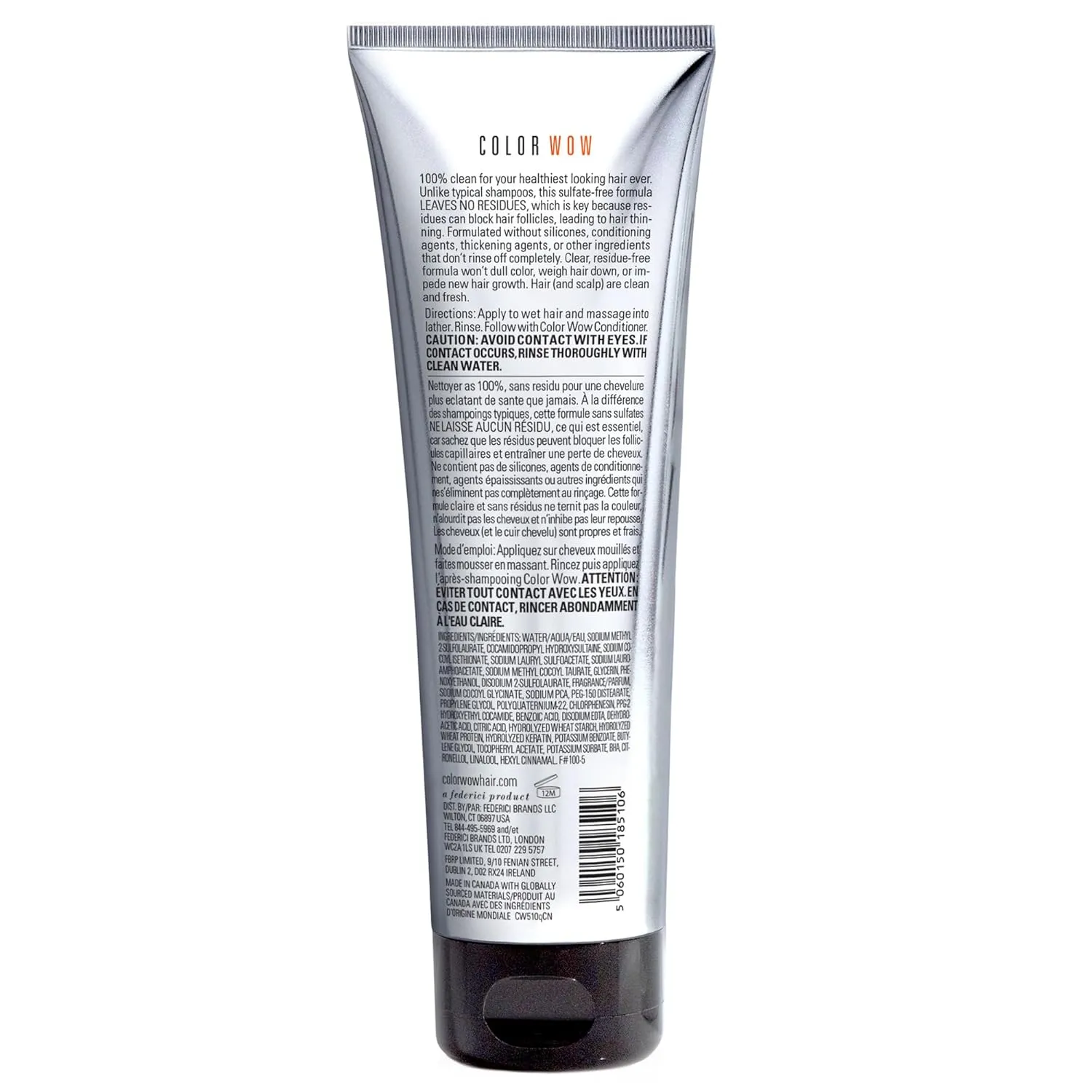 COLOR WOW Color Security Shampoo – Sulfate Free & Residue-Free Formula | Healthy Looking Hair & Scalp | Paraben Free Salon Quality