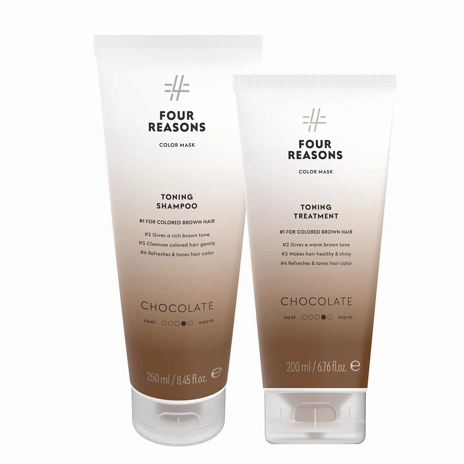 Color Mask Chocolate Brown Toning Bundle - 8.5 fl oz Shampoo & 6.8 fl oz Treatment - VEGAN, Cruelty-Free