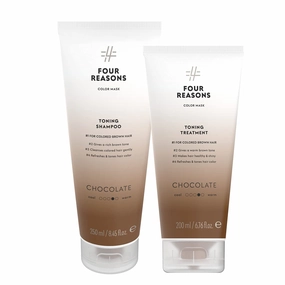 Color Mask Chocolate Brown Toning Bundle - 8.5 fl oz Shampoo & 6.8 fl oz Treatment - VEGAN, Cruelty-Free