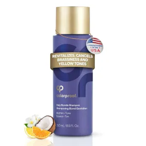Colorproof Daily Blonde Shampoo 8.5 Fl. Oz. Sulfate Free Shampoo for Blonde Color Treated Hair with Citrus, Jasmine & Coconut Milk Scent for Cleansing & Toning