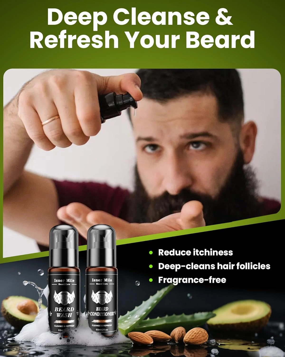 Comfy Mate Beard Kit for Men Beard Care Grooming Kit with Shampoo & Conditioner, Beard Oil, Balm, Brush, Comb & Scissors, Father's Day, Christmas & Birthday Gifts for Men Stocking Stuffers for Him