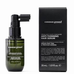 Common Ground Natural Concentrated Anti-Thinning Hair Serum, Sulphate, Paraben & Cruelty Free, Organic, Vegan, Plant-Based, Kino Tree & Ginseng DHT Blockers, for All Hair Types, Men & Women