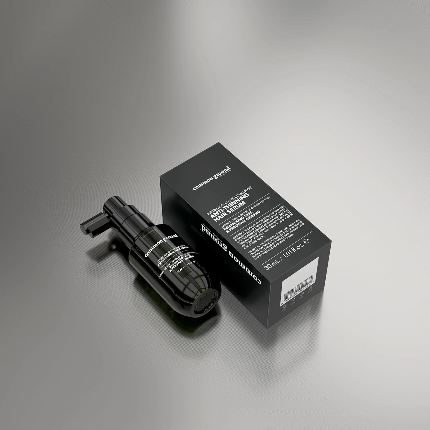 Common Ground Natural Concentrated Anti-Thinning Hair Serum, Sulphate, Paraben & Cruelty Free, Organic, Vegan, Plant-Based, Kino Tree & Ginseng DHT Blockers, for All Hair Types, Men & Women