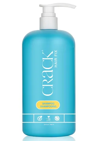 Crack HAIR FIX Shampoo with Pump | Moisturizing & Strengthening Sulfate-Free Formula | Protects Against Dryness, Reduces Breakage & Restores Shine | 33.8 Oz / 1000 mL