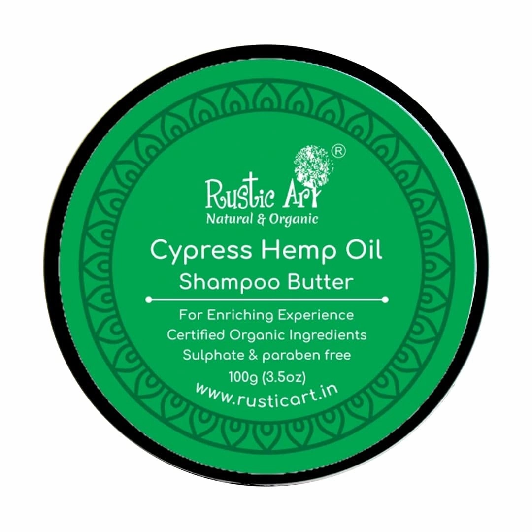 Cypress Hemp Oil Shampoo Butter for Dry Damaged Hair | Sulfate, Paraben, Silicone Free | Hydrating & Moisturizing | 3.5 Oz