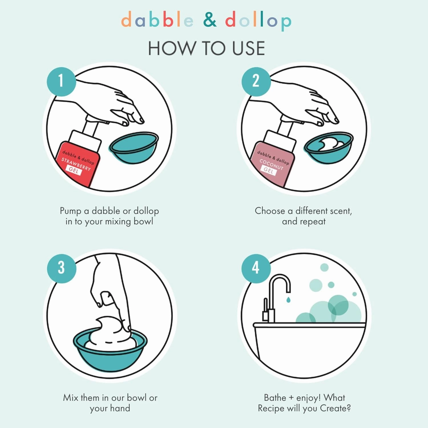 Dabble & Dollop Vanilla Body Wash Refill - Foaming Bubble Bath, All Natural Fragrances, Dermatologist Tested, Certified Tear-Free, Non-Irritating, Hypoallergenic, pH Balanced, Leaping Bunny (24oz)