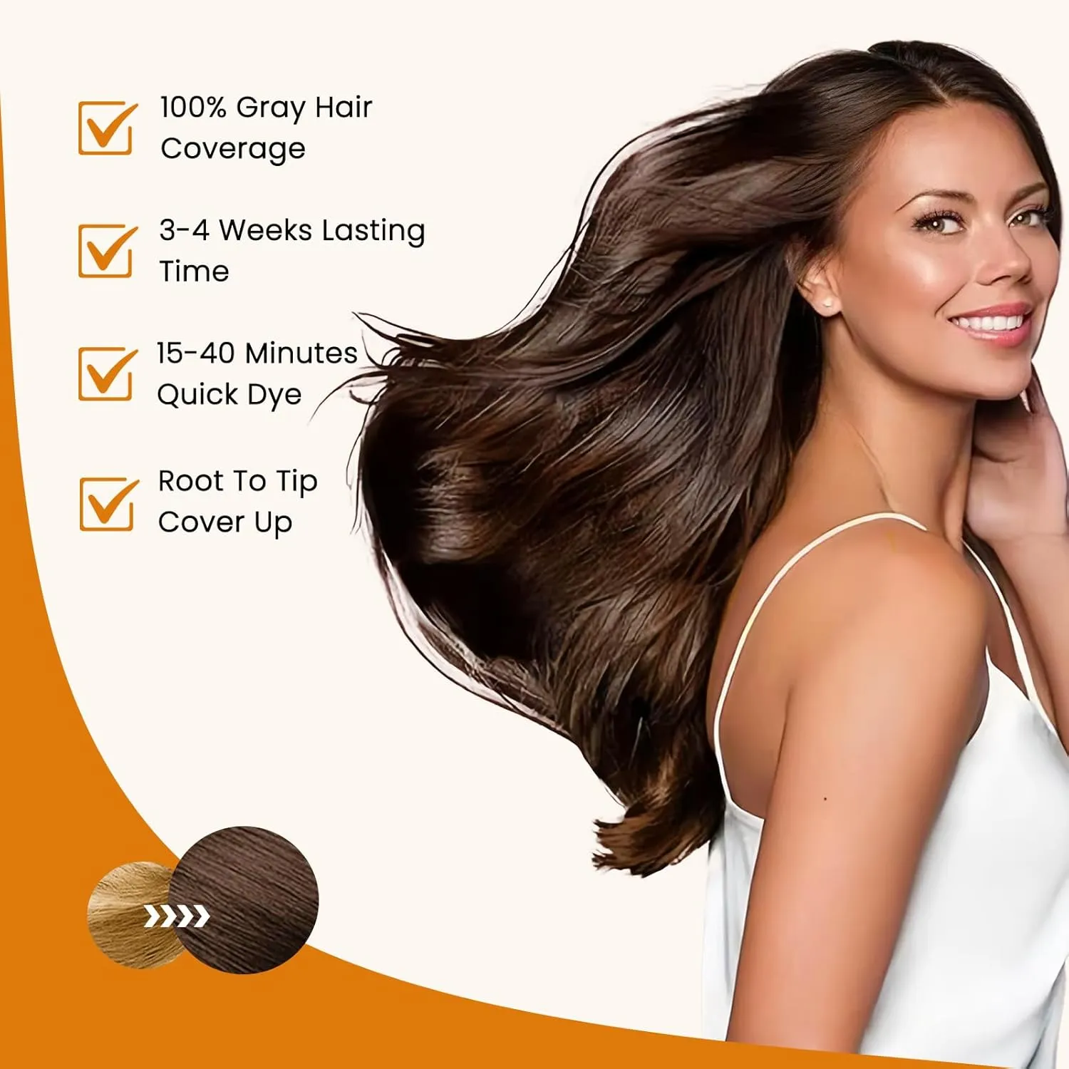 Dark Brown Hair Dye Shampoo 3 In 1, 100% Gray Hair Coverage, Instant Natural Hair Color Treated Shampoo Para Canas for Women & Men, Salon-Grade Root Touch-Up - Lasts 30 Days, Beginner-Friendly, 500ml